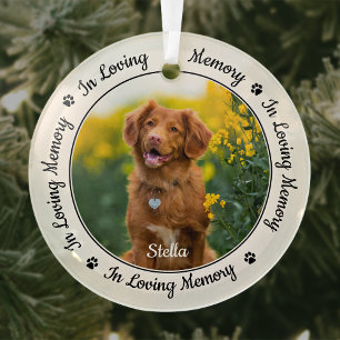 Ornement En Verre In Love Memory Modern Chien Photo Pet Memorial