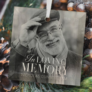 Ornement En Verre In Love Memory Modern Elegant Photo Memorial