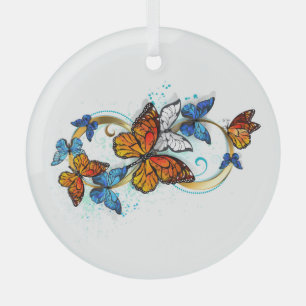 Ornement En Verre Infinité de papillons monarques