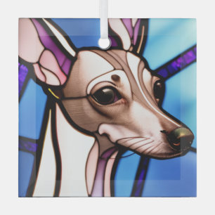 Ornement En Verre Italien Greyhound "Verre Tiré"