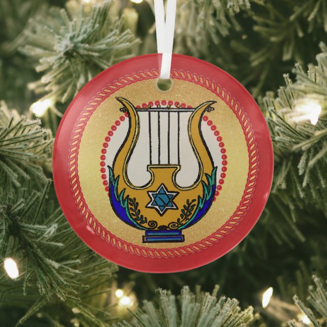 Ornement En Verre Jesse Tree La harpe de David (Insitu)