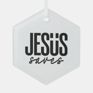ORNEMENT EN VERRE JESUS SAVES