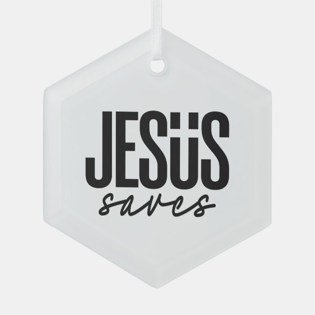 ORNEMENT EN VERRE JESUS SAVES (Recto)