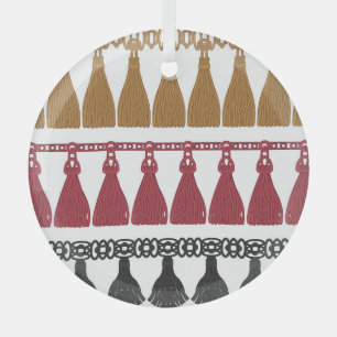 Ornement En Verre Jeu De Garland À Franges De Tassel Isolé.