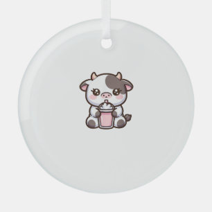 Ornement En Verre Joghurt Ba Congelé Petit Calf Louvain Cute