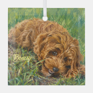 Ornement En Verre Joli Golden Doodle