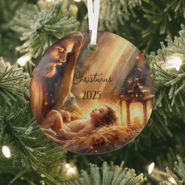 Ornement En Verre Joseph and Baby Jesus Ornament (Insitu)