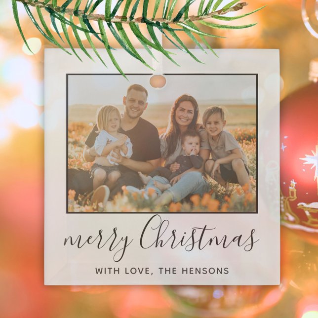 Ornement En Verre Joyeux Joyeux Noël - Photo de famille (Créateur téléchargé)