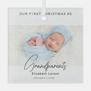 Ornement En Verre Joyeux Noël Notre premier mignon bébé comme grand-