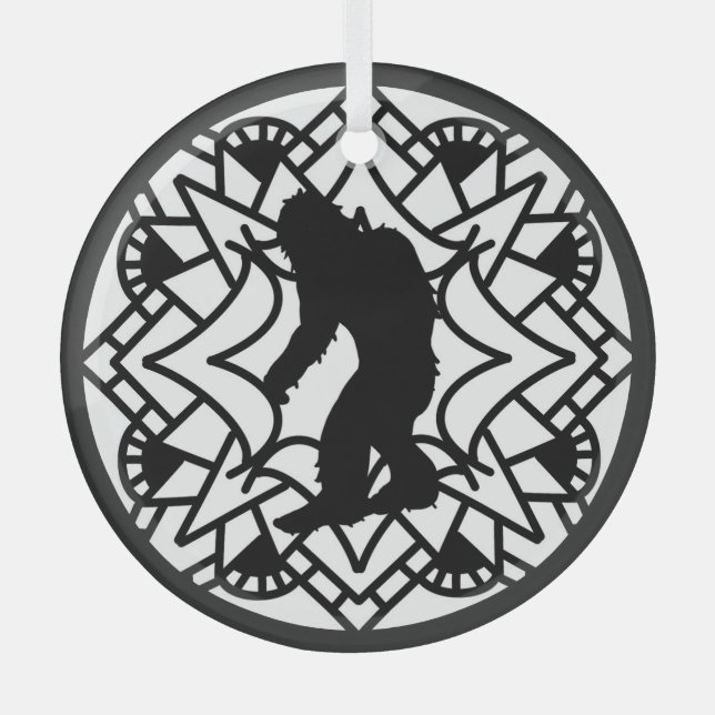 Ornement En Verre Joyeux Squatch-mas Bigfoot Noël (Recto)