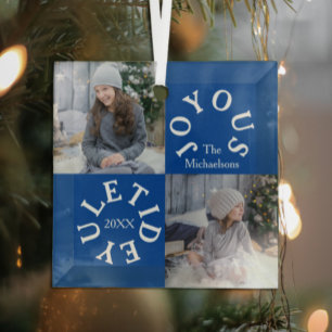 Ornement En Verre Joyeux Yuletide 2 Photo