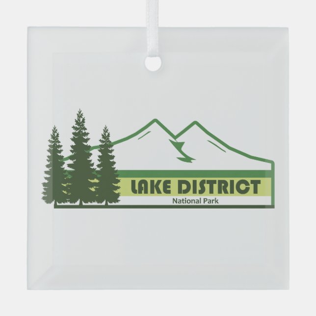 Ornement En Verre Lake District National Park Green Stripes (Recto)