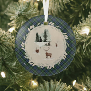Ornement En Verre Lamont Original Tartan écossais