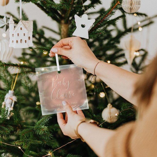 Ornement En Verre Le prénom de Noël du bébé Boho moderne (Créateur téléchargé)