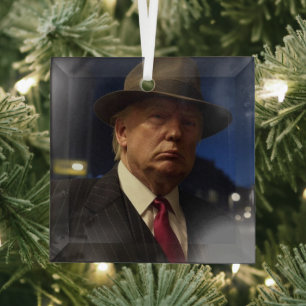 Ornement En Verre Le président américain Donald Trump Parrain Noël