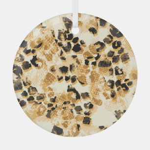 Ornement En Verre Leopard Chic : Elégance Motif Vintage.