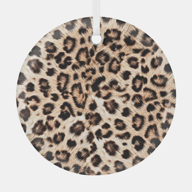 Ornement En Verre Leopard Design Motif : Wild Elegance. (Recto)