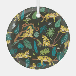 Ornement En Verre Léopards dans la jungle : Vintage sauvage