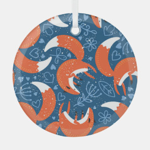 Ornement En Verre Les mignons renards : Motif animal Vintage
