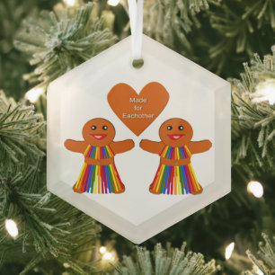 Ornement En Verre Lesbienne Noël pain d'épices Couple dames