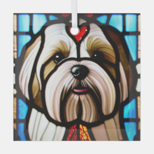 Ornement En Verre Lhassa Apso "Verre Tiré"