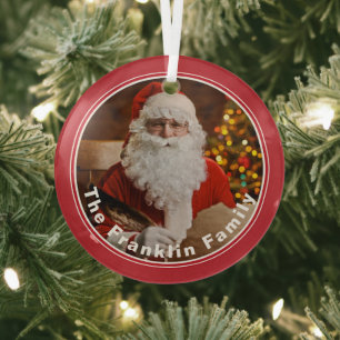Ornement En Verre Liste Père Noël vintage Joyeux Noël personnalisé