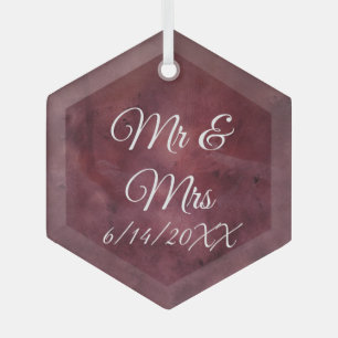 Ornement En Verre M. & Mme Newlysée ou Cadeaux de mariage