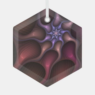 Ornement En Verre Magique brillant Abstrait rayé coloré Fractal