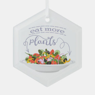 Ornement En Verre Mangez plus de plantes frais motivation salade let