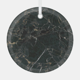 Ornement En Verre Marbre Noir Élégant : Fond Texturé
