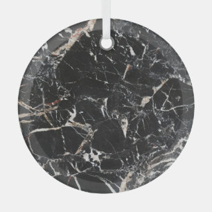 Ornement En Verre Marbre noir : texture abstraite naturelle.