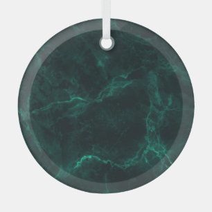 Ornement En Verre Marbre vert foncé, texture transparente.