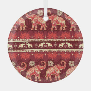 Ornement En Verre Marche des éléphants : Jouer Motif sans couture.