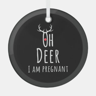 Ornement En Verre Maternité Grossesse Enceinte Bébé Noël Cerf
