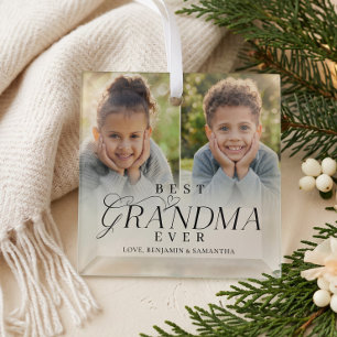 Ornement En Verre Meilleure Mamie Ever Collage de Photos Personnalis