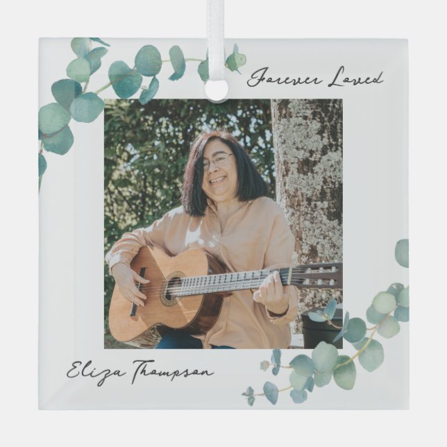 Ornement En Verre Mémorial verdoyant (Recto)