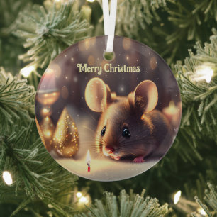 Ornement En Verre Mignonne souris fête Noël, coutume