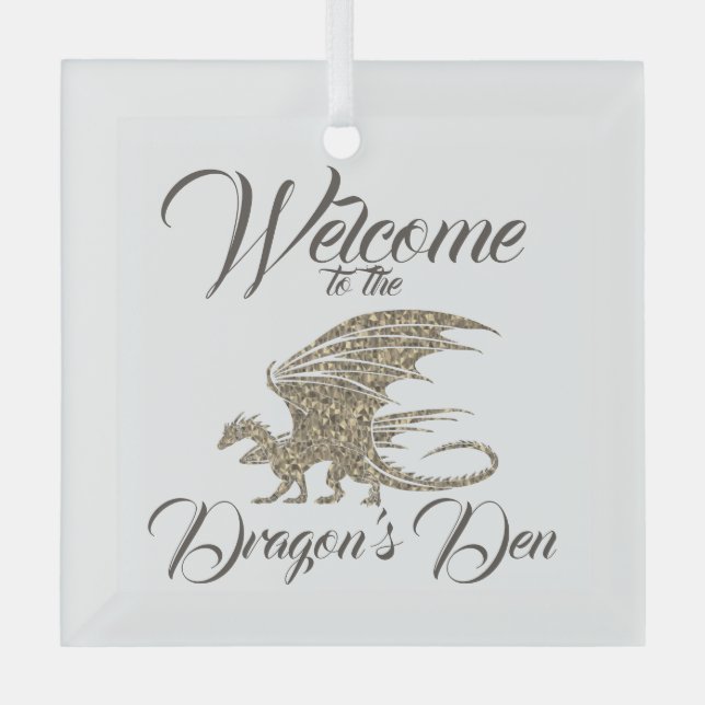 Ornement En Verre Mosaïque Extraordinaire Dragon Golden Welcome (Recto)