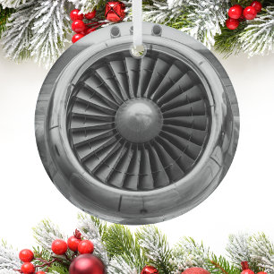 Ornement En Verre Moteur d'avion cool Photo, Noël Aviation