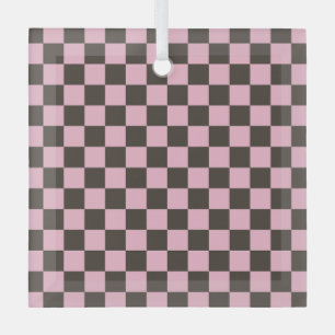 Ornement En Verre Motif à carreaux de fleurs de cerisier