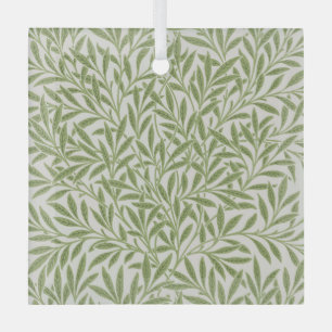 Ornement En Verre Motif de branches feuillues vertes