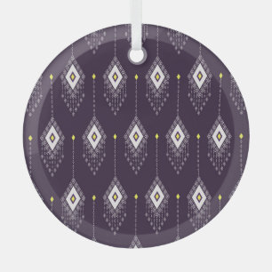 Ornement En Verre Motif de lustre Ikat : Conception Vintage de texti