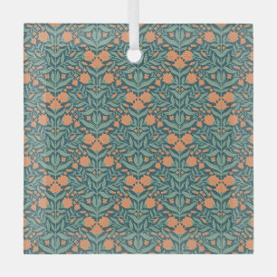 Ornement En Verre Motif floral de tulipe orange Art Nouveau