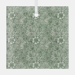 Ornement En Verre Motif floral orné de fleurs blanches et de feuille