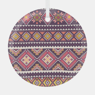 Ornement En Verre Motif tribal rayé, géométrique sans couture.