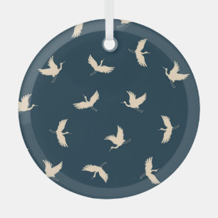 Ornement En Verre Motif Vintage japonais Silhouette