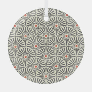 Ornement En Verre Motif vintage japonais, texture transparente.