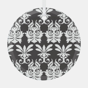 Ornement En Verre Motifs élégants de ventilateur en Art Déco d'Or.
