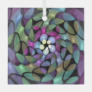 Ornement En Verre Mouvements colorés Abstrait Trippy Fractal Art
