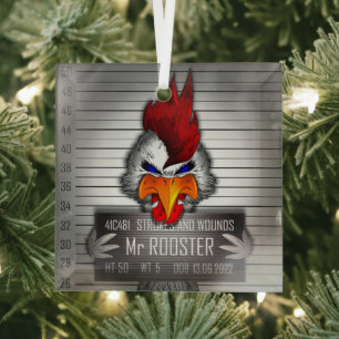 Ornement En Verre Mr Rooster Glass Ornament